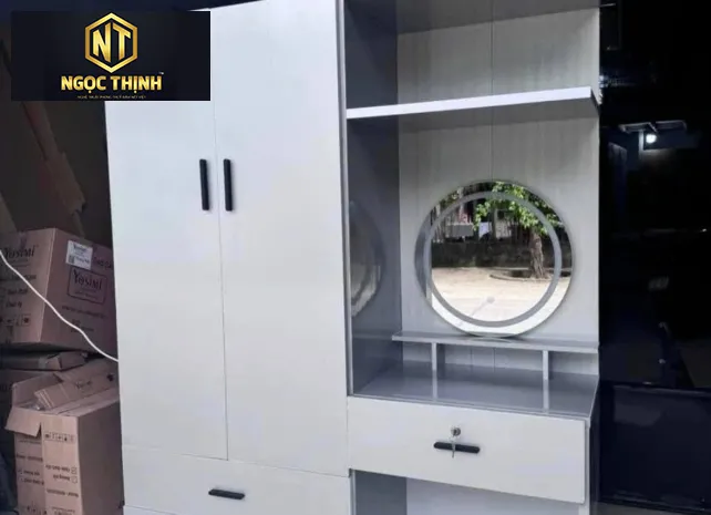 TỦ QUẦN ÁO KẾT HỢP BÀN MAKEUP GIÁ RẺ LONG THÀNH